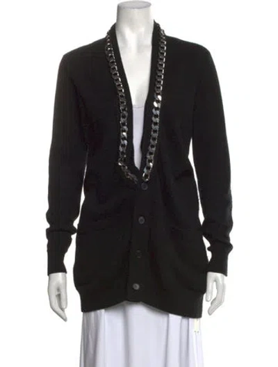 Pre-owned Givenchy Cashmere Open Front Sweater In Black