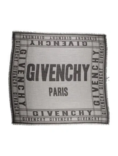 Pre-owned Givenchy Cashmere Plaid Print Scarf W/ Tags In Black