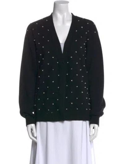 Pre-owned Givenchy Cashmere Polka Dot Print Sweater In Black