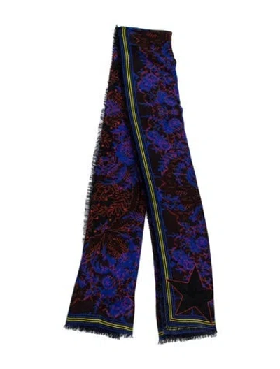 Pre-owned Givenchy Cashmere Printed Scarf In Blue