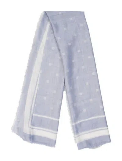 Pre-owned Givenchy Cashmere Printed Scarf In Blue