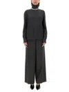 Givenchy High Neck Open-back Wool Cashmere Sweater In Grey
