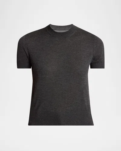 Givenchy Cashmere Short-sleeve Crewneck Sweater In Black