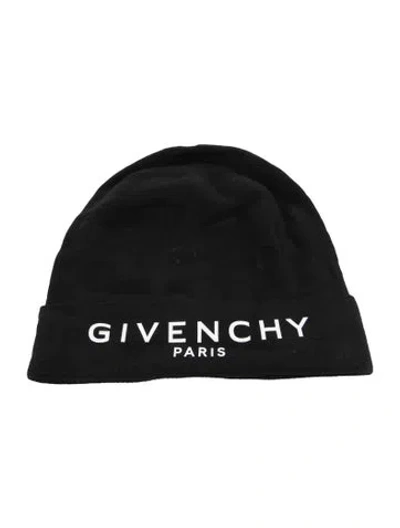 Pre-owned Givenchy Cashmere Solid Beanie Hat In Black/white