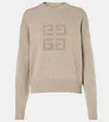 Givenchy 4g Logo Cashmere Crewneck Sweater In Beige