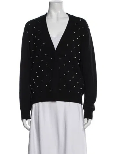 Pre-owned Givenchy Cashmere V-neck Sweater In Black