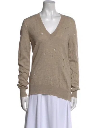 Pre-owned Givenchy Cashmere V-neck Sweater In Neutral