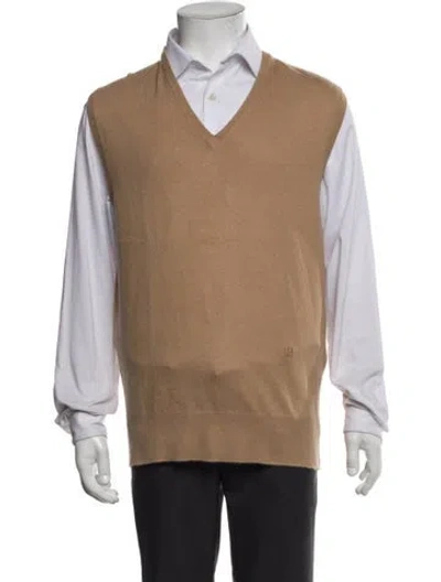 Pre-owned Givenchy Cashmere V-neck Sweater Vest In Neutral