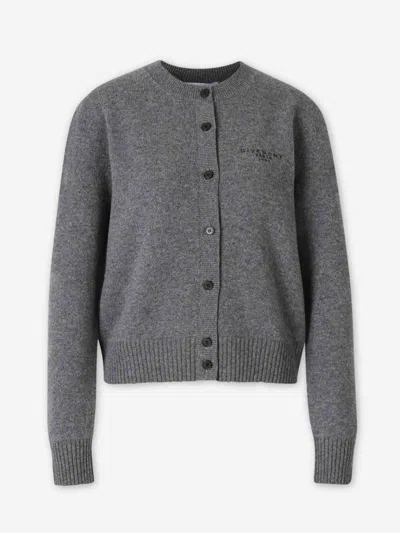 Givenchy Cashmere Wool Cardigan In Gray
