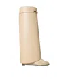 Givenchy Shark 95 Leather Knee-high Boots In Neutral