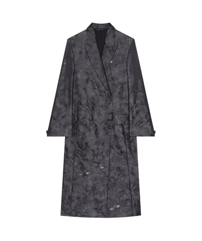 Givenchy Cat Jacquard Coat In Black