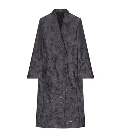 Givenchy Cat Jacquard Coat In Black