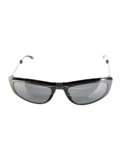 Pre-owned Givenchy Cat-eye Mirrored Sunglasses In Silver