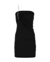 Givenchy Black Strapless Draped Dress With Chain In Polyamide Woman In Black