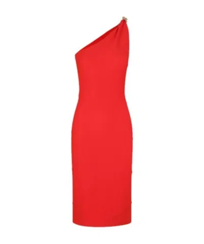Givenchy Chain Detail One-shoulder Dress In Red
