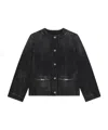 Givenchy Collarless Button-front Denim Jacket In Black