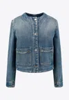 Givenchy Jacket In Denim With Chain Details In Blue