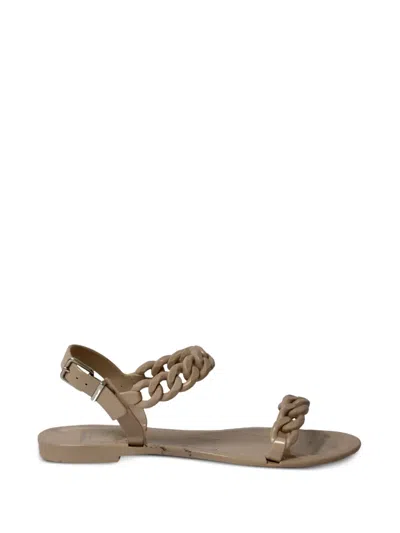 Pre-owned Givenchy Chain Flat Sandals In Neutral