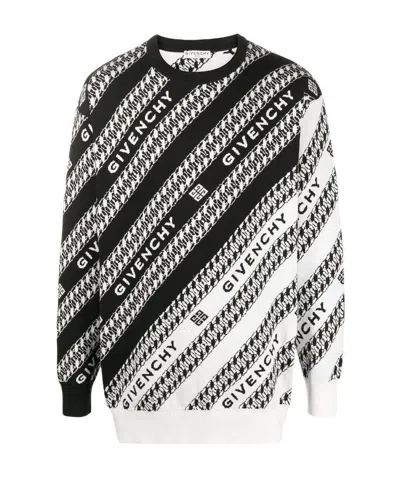 Givenchy Chain Jacquard Knit Sweatshirt In Black