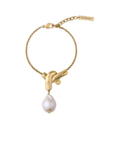 Givenchy Chain Link Bracelet In Metal And Pearl In Gold