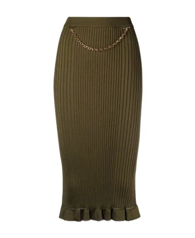 Givenchy Chain-link Detail Skirt In Green