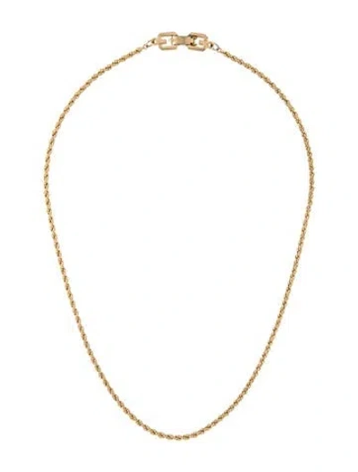Pre-owned Givenchy Chain Link Necklace, 8" In Gold