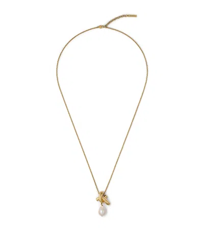 Givenchy Chain Link Pearl Necklace In White