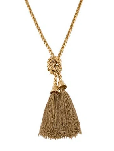 Pre-owned Givenchy Chain Link Tassel Drop Necklace, 24" In Multi