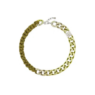 Givenchy Chain Mixed Crochet Short Necklace_lime