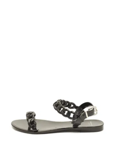 Pre-owned Givenchy Chain-detail Sandals In Black