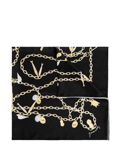 Givenchy Chain-motif Silk Scarf In Black