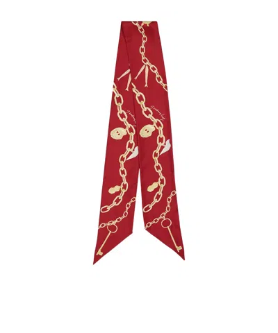Givenchy Chain-print Scarf In Cherry Red