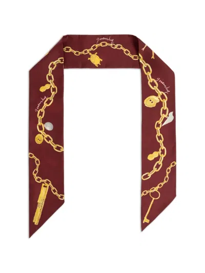 Givenchy Chain-print Scarf In Orange