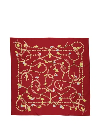 Givenchy Chain-print Silk Scarf In Red