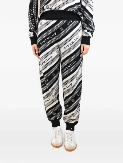 Pre-owned Givenchy Chain-print Track Pants In Black