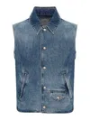 Givenchy Denim Vest In Blue