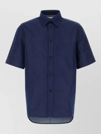 Givenchy Chambray Shirt Short Sleeves Chest Pocket In Blue