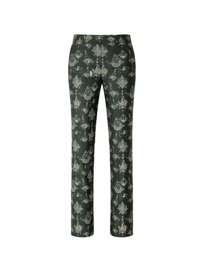 Givenchy Chandelier Jacquard Trousers In Green