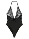 Givenchy Bodysuit In Chandelier Lace And Jersey In Schwarz