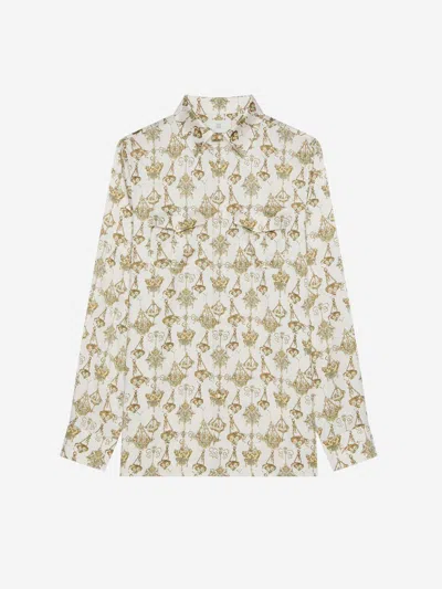 Givenchy Chandelier-print Silk Shirt In Beige
