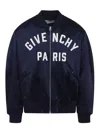 Givenchy Logo Bomber Jacket Puffer Jackets Blue In Blue