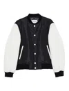 Givenchy Satin Varsity Jacket With Ribbed Trim And Button-front In Black