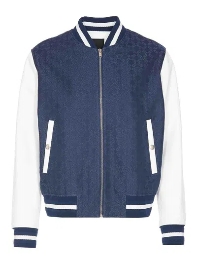 Givenchy Monogram-jacquard Bomber Jacket In Blue