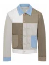Givenchy Pleated And Snapped Denim Jacket Men In Multi