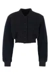 Givenchy Boucle-sleeves Crop Varsity Jacket In Charcoal