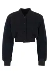 Givenchy Cropped Varsity Jacket In Wool And Denim In Dark Grey