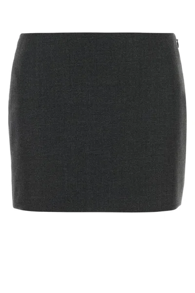 Givenchy Charcoal Wool Mini Skirt