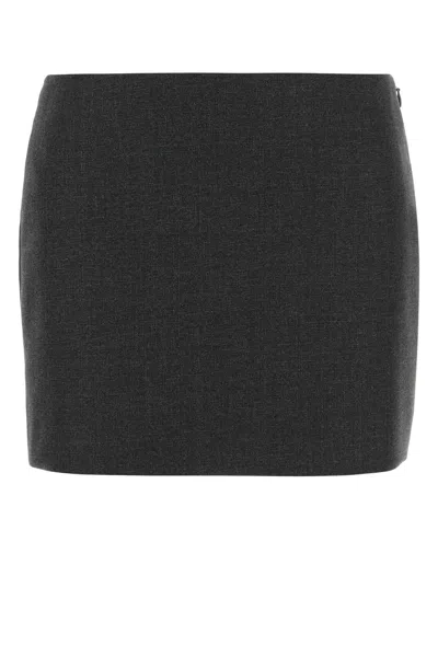 Givenchy Charcoal Wool Mini Skirt
