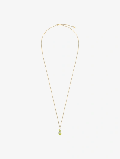 Givenchy Charm Lemon Necklace In Metal And Enamel With Crystals In Gold