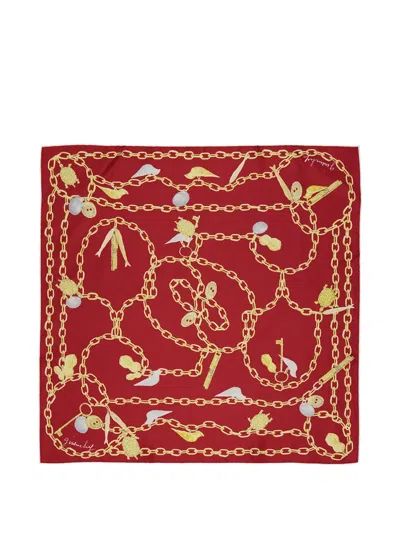 Givenchy Charm-print Silk Scarf In Red
